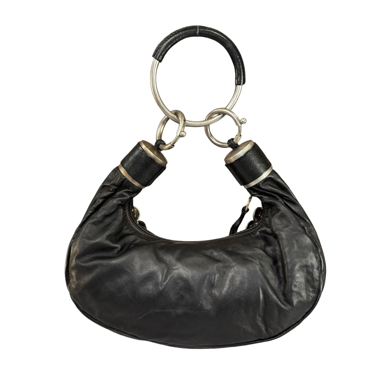 Chloe Y2K Aubrey Black Leather Med Hobo Stud Embellished Hobo