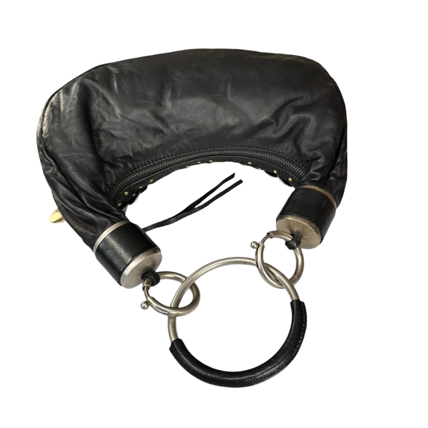 Chloe Y2K Aubrey Black Leather Med Hobo Stud Embellished Hobo