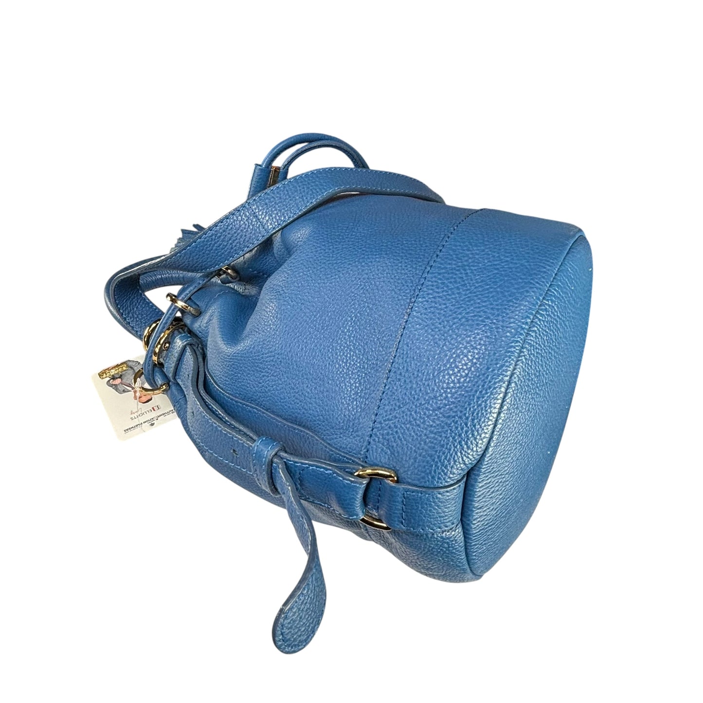 See By Chloe Blue 2-Way Leather GHW Drawstring Bucket Bag