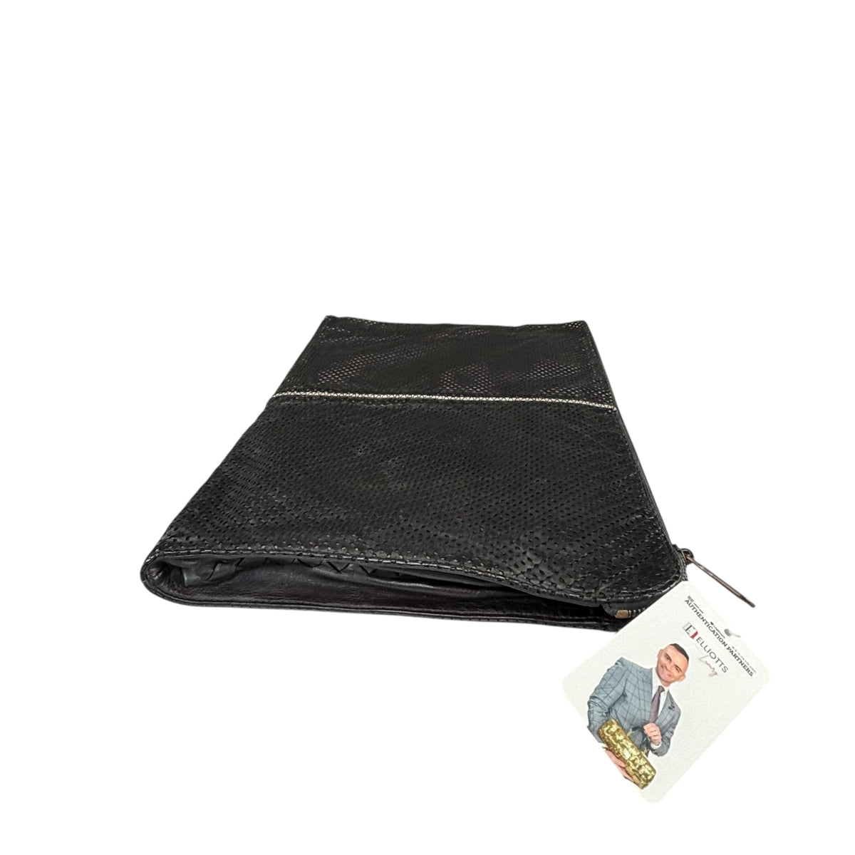 Bottega Veneta Black Perforated Leather Laptop Sleeve 15”