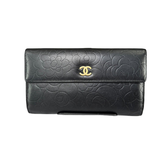 Chanel CC Camellia GHW Lambskin Continental Long Wallet