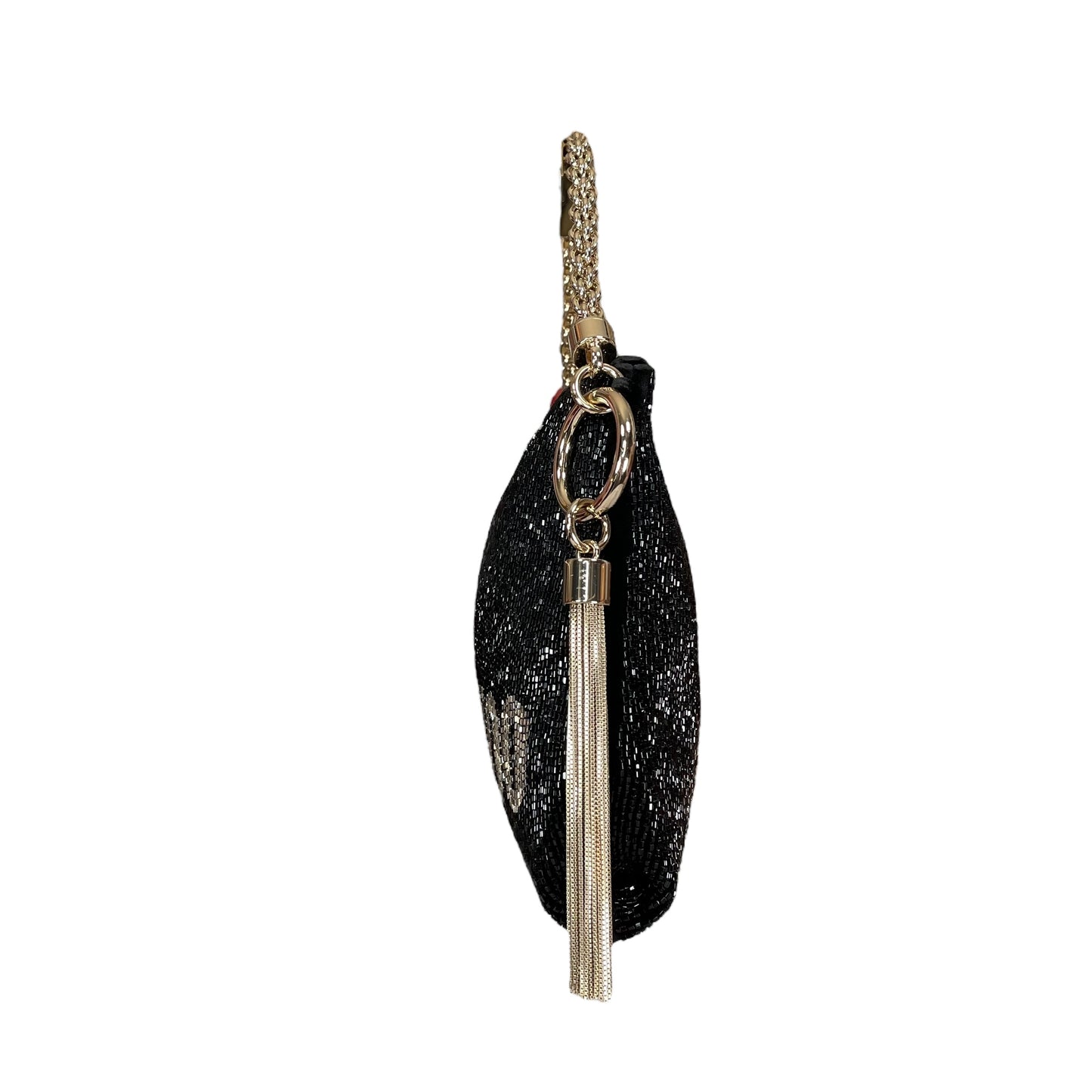 Jimmy Choo Callie I WANT CHOO Limited GHW Shoulder Black Beaded Clutch Purse