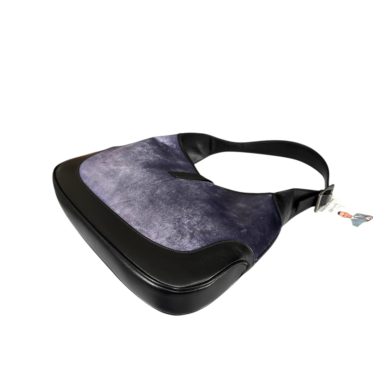 Gucci Y2K Jackie Lilac Velvet & Black Leather Shoulder Bag