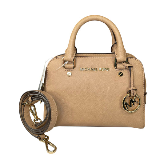 Michael Kors Jet Set Mini Boston GHW Beige Saffiano Leather Crossbody Bag