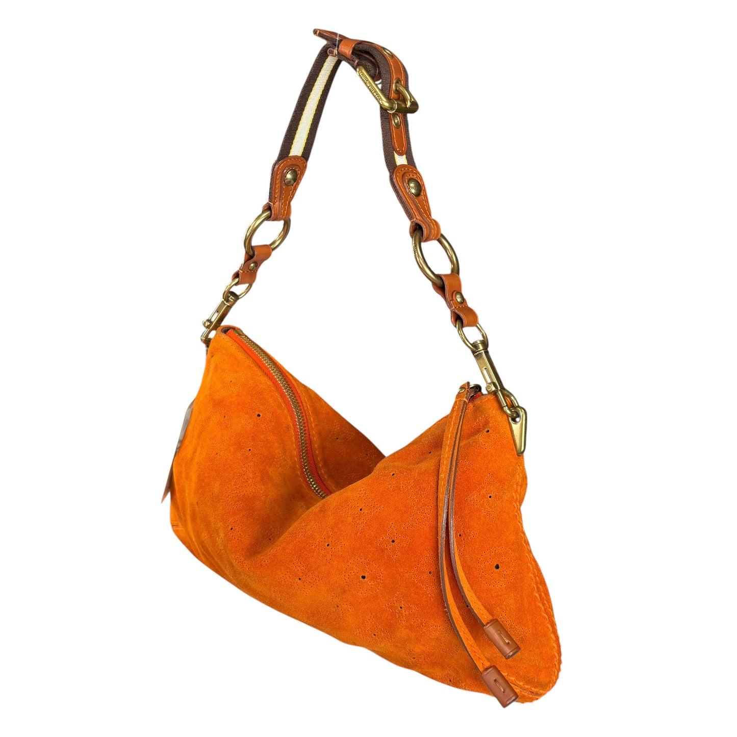 Louis Vuitton Mahina Onatah PM Pouchette Orange Suede Shoulder Purse