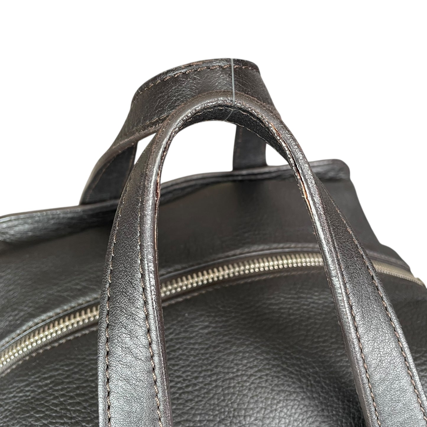 Chanel CC Bolt Deerskin Boston Dark Brown Studded Purse