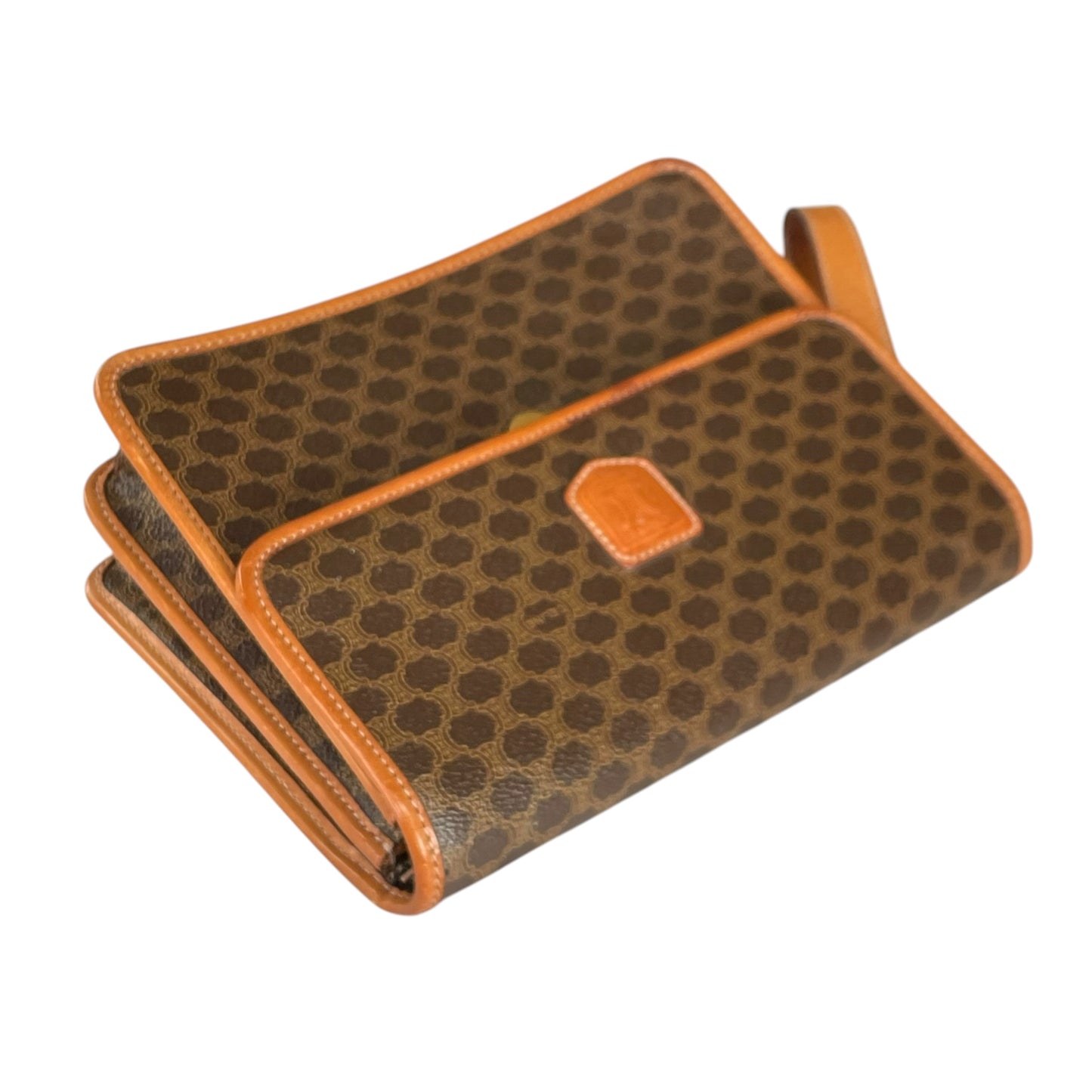 Celine Macadam Monogram GHW Canvas Brown Leather Clutch