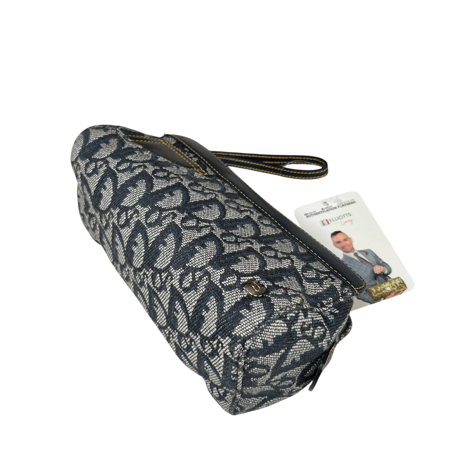 Christian Dior Y2K Mini Leather  Blue Jean Pouchette Clutch Wristket