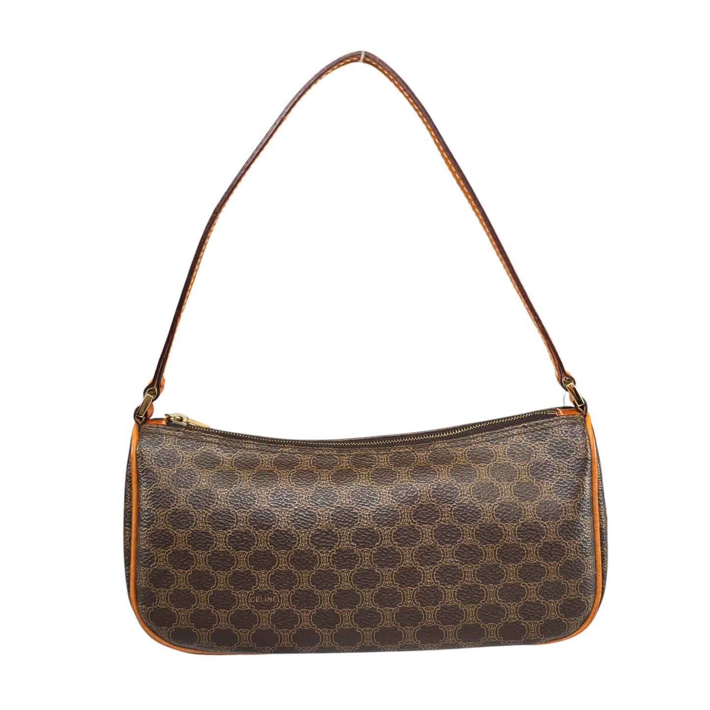 Celine Macadam Mono Baguette Canvas Leather Shoulder Purse