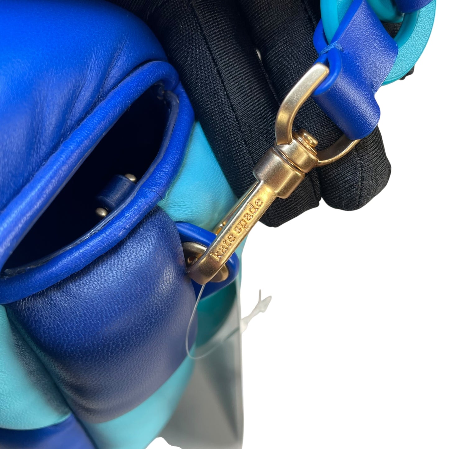 Kate Spade Boxxy 3D Puffer Leather Bag Blue Multi Color 2-Way Purse