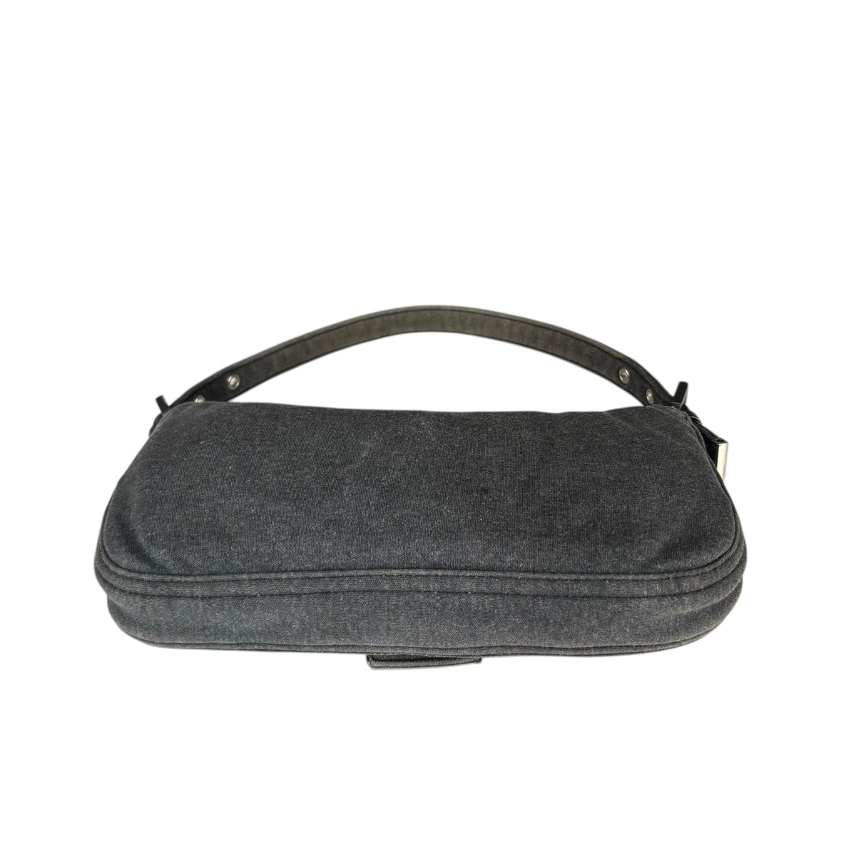 Fendi Y2K Classic Baguette Cotton Grey & Black Shoulder Purse