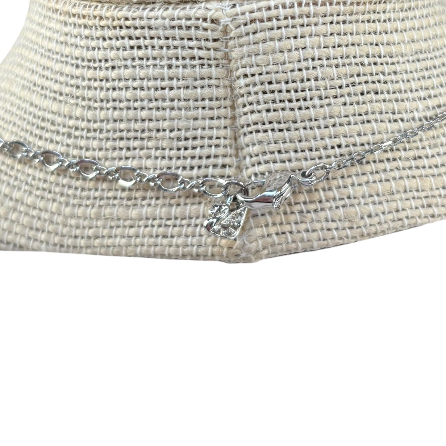 Swarovski Crystal Silver Tone Heart Necklace 18.5”