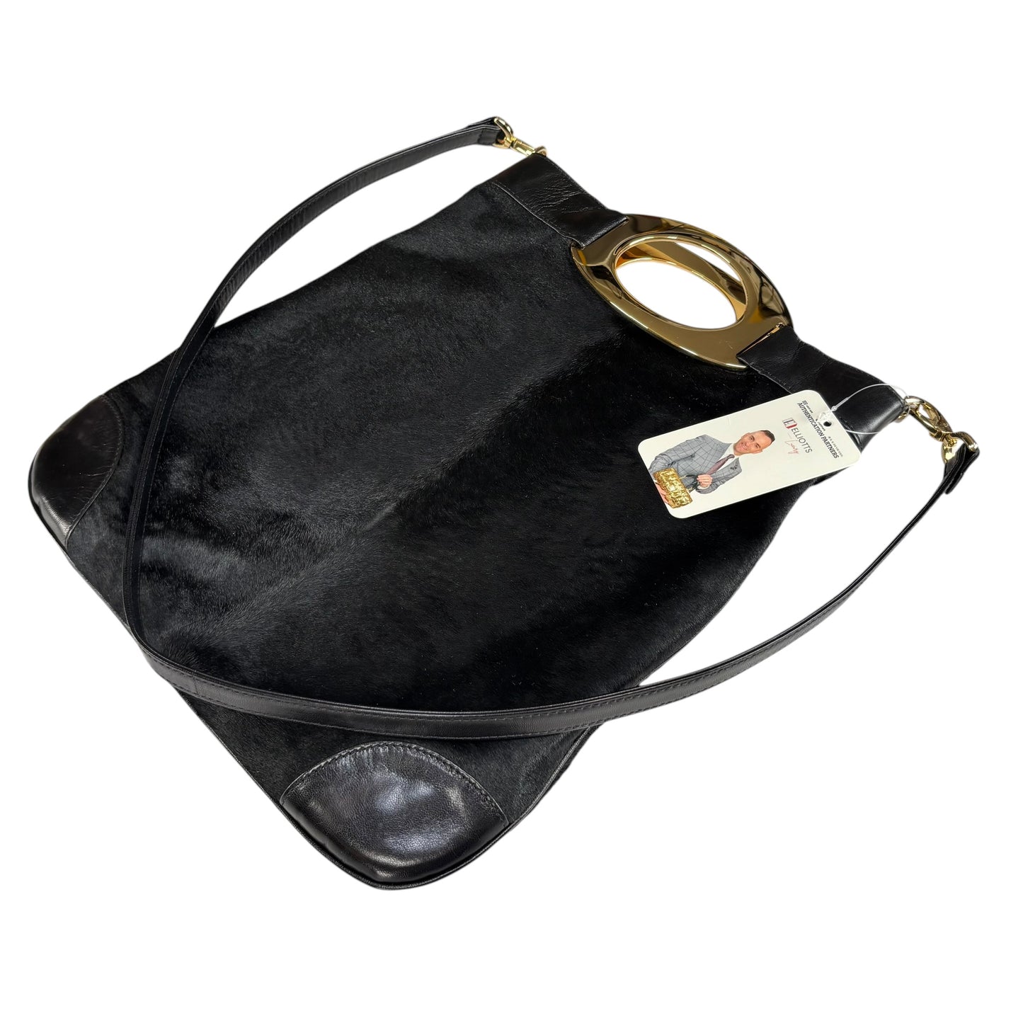 Valentino Garavani Slim GHW Pony Fur Leather Shoulder Purse