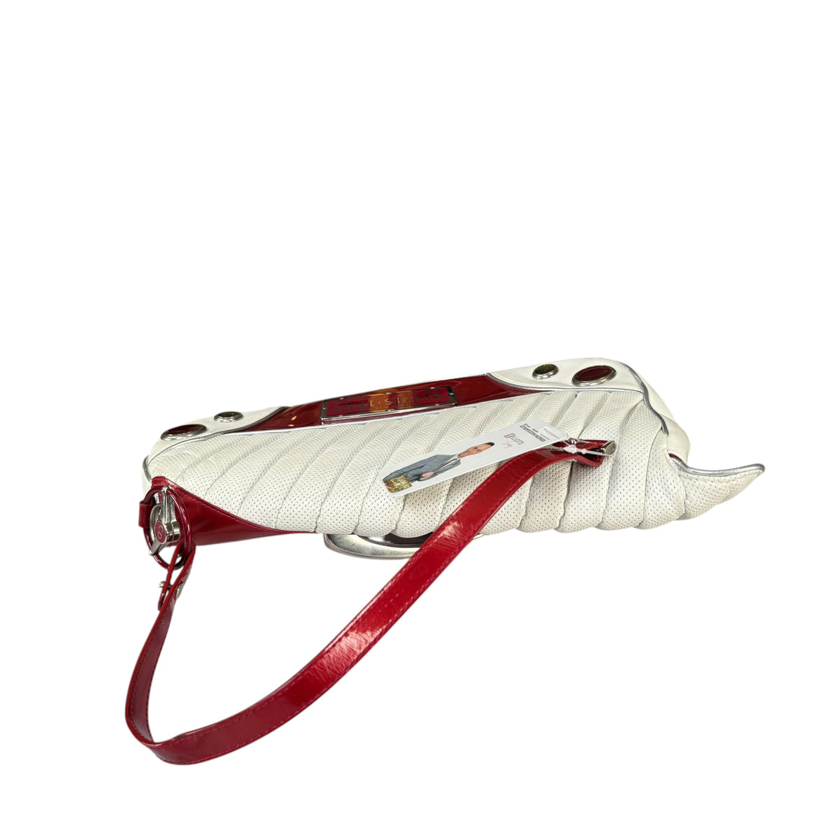 Christian Dior Cadillac Y2K Red Patent White Leather 2-Way Purse