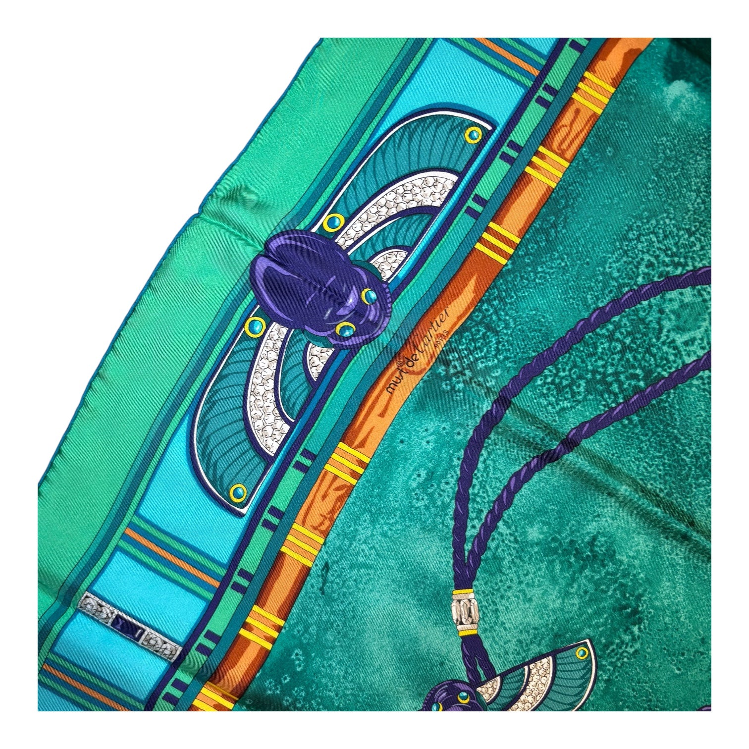 Cartier Must de Cartier “Le Scarabée” 34” x 34” Egyptian Motif