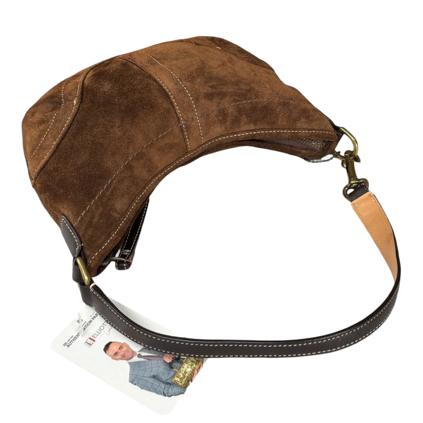 Coach Y2K Small Croissant Brown Suede Shoulder Purse