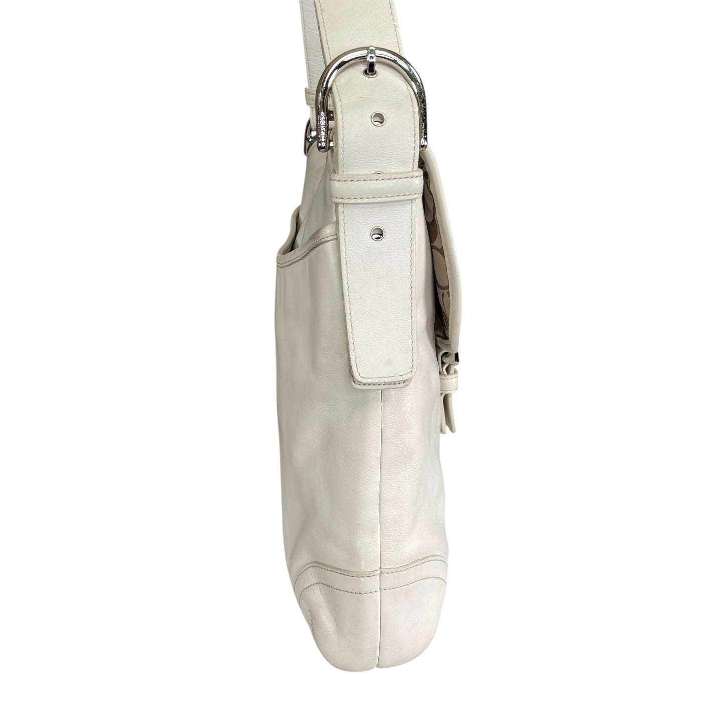 Coach Soho Legacy Leather  Off White Buckle Crossbody Y2K 2-Way Shoulder Purse