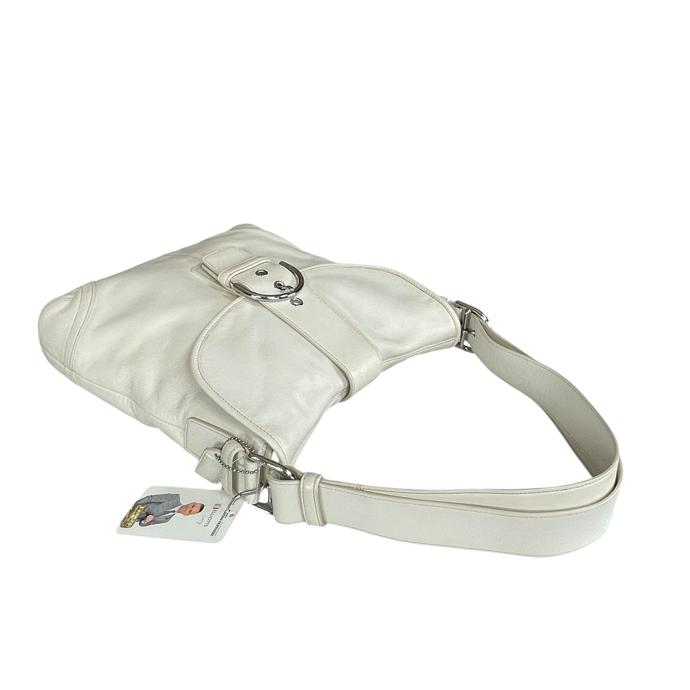 Coach Soho Legacy Leather Off White Buckle Crossbody Y2K 2-Way