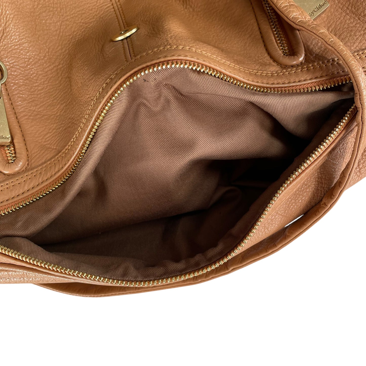 See By Chloe Cherry Blush Pink Leather DrawString Snap 2-Way Shoulder Purse