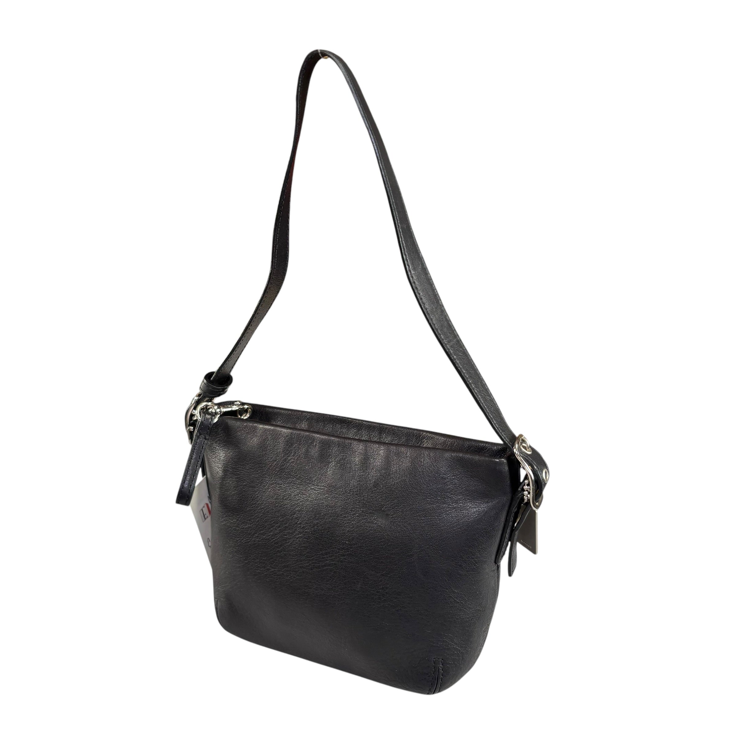バッグ COACH y2k 9951 Black Shoulder Bag Coach Mini Y2K Black Leather SHW Shoulder Purse – Elliott's Luxury