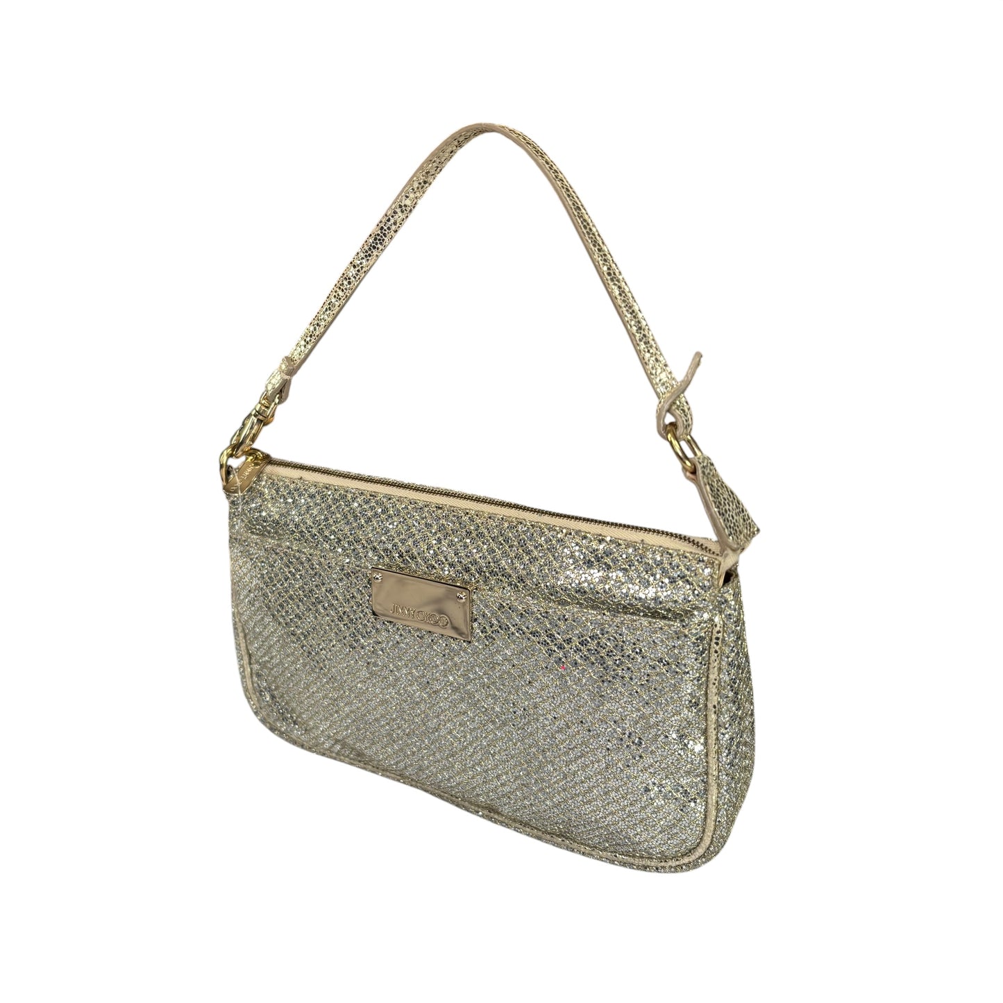 Jimmy Choo Glitter GHW Pouchette Shoulder Purse