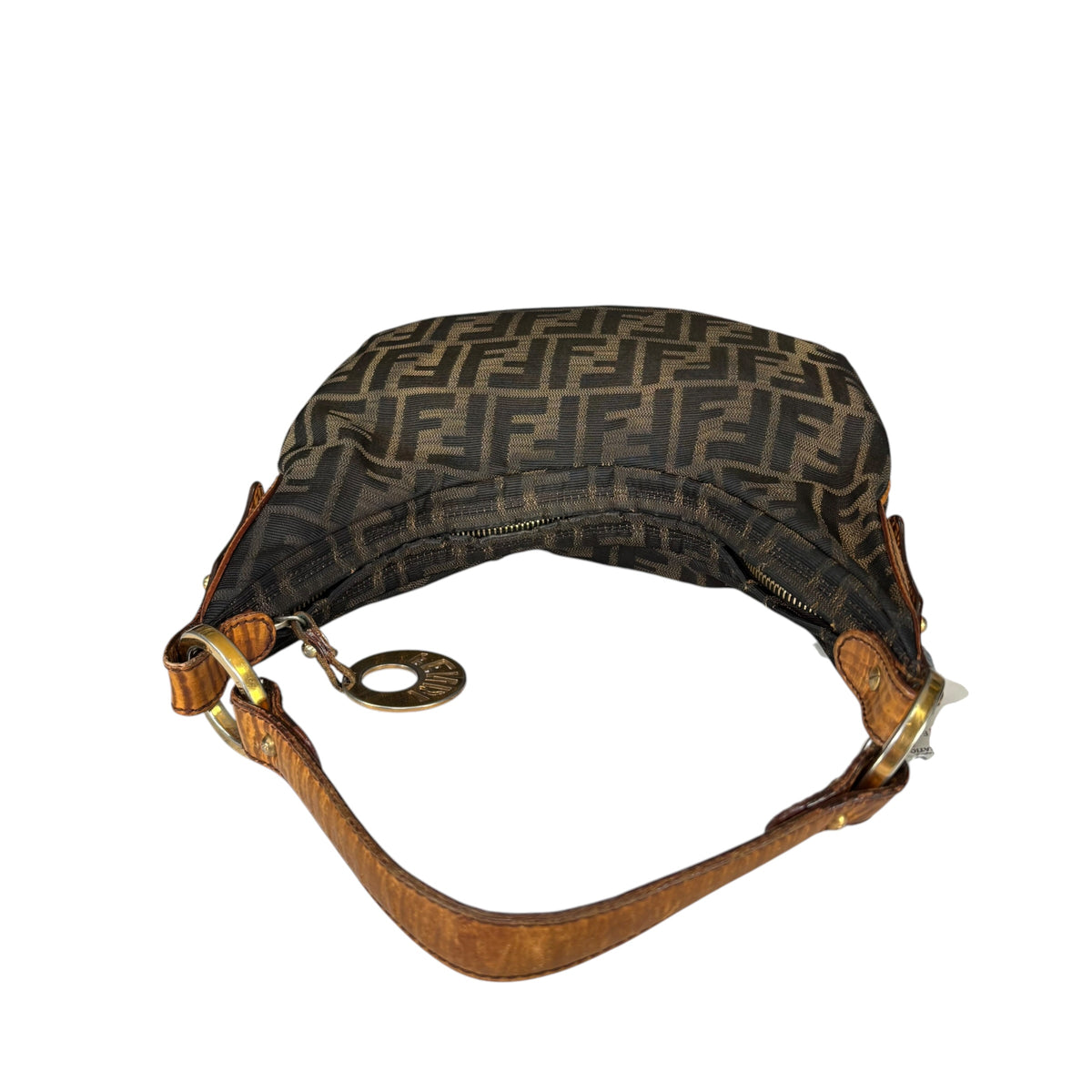 Fendi Y2K Zucca Embossed Lizard Chef Shoulder Purse