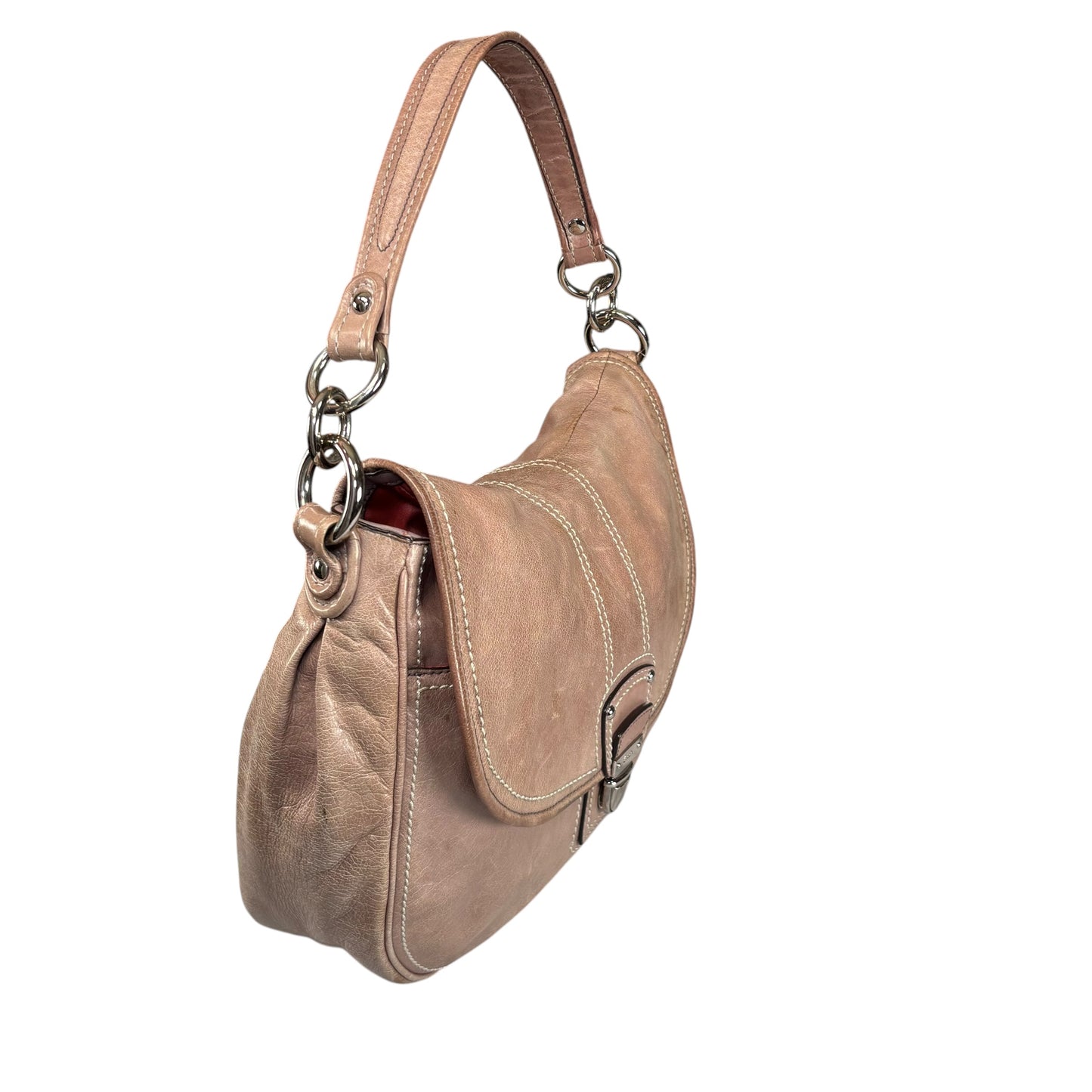 Coach Y2K Taupe Distressed Soho Buckle Shoulder Purse