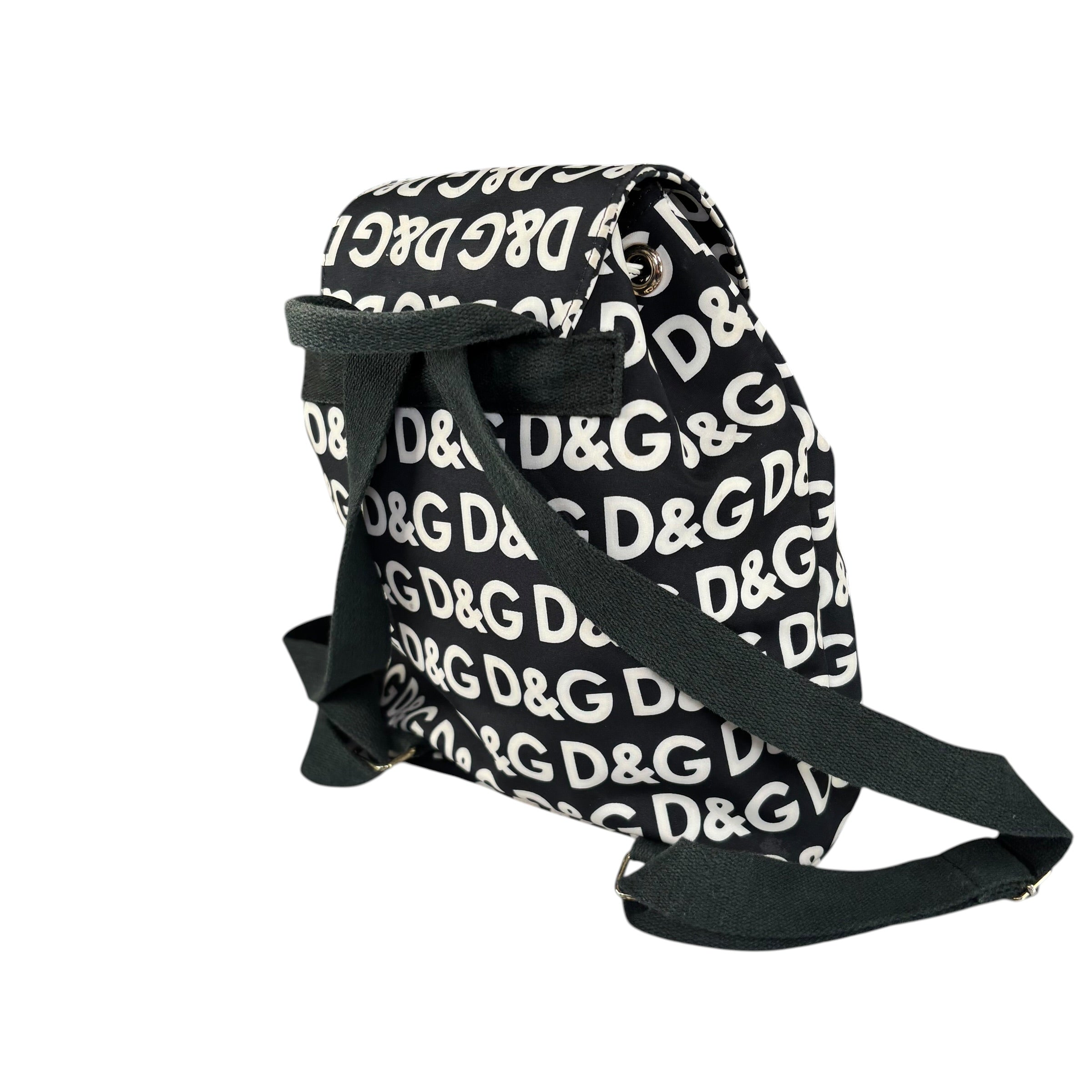 Dolce & Gabbana Y2K Monogram Nylon Black & White Backpack