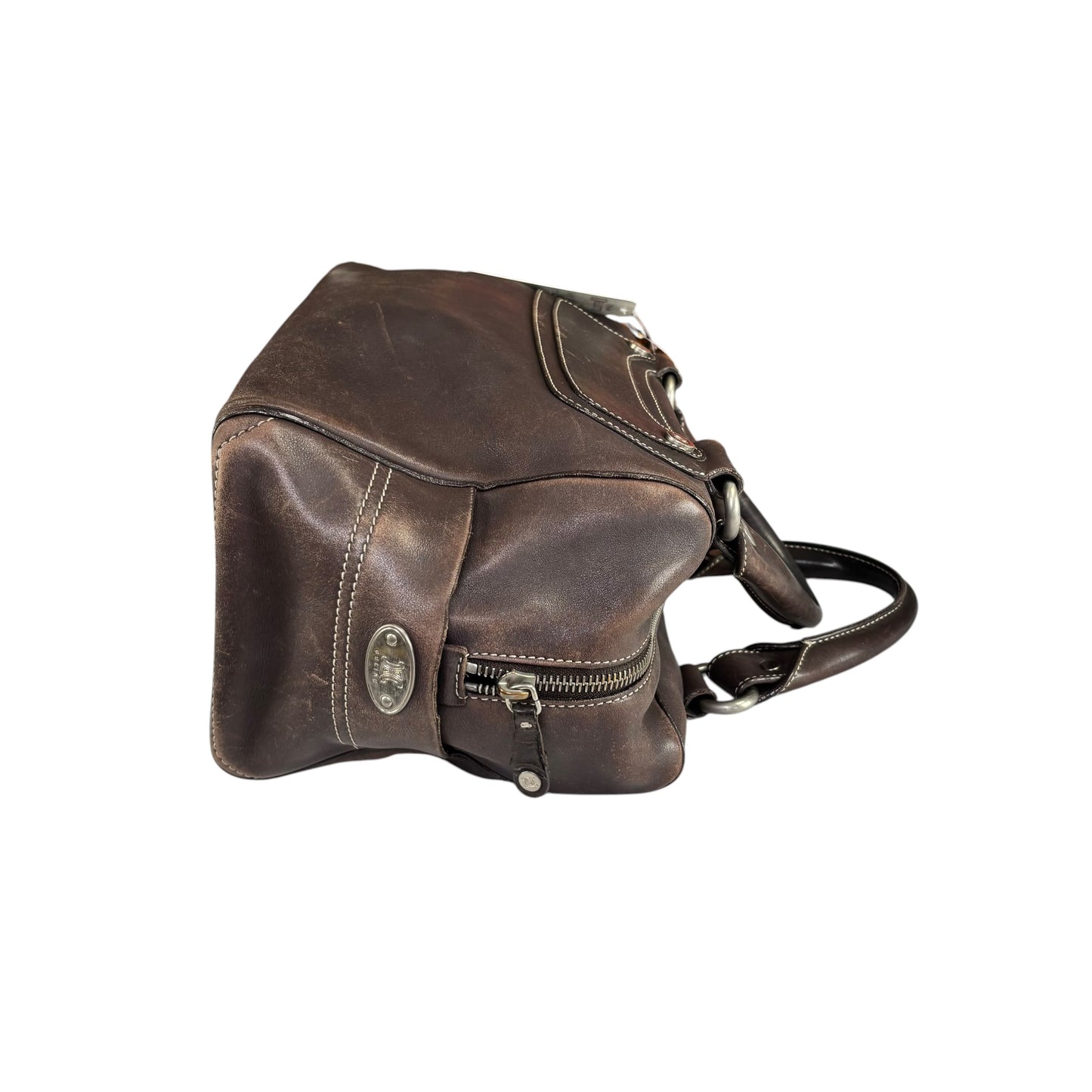 Celine Boogie Brown Leather SHW Boston Zip Bag