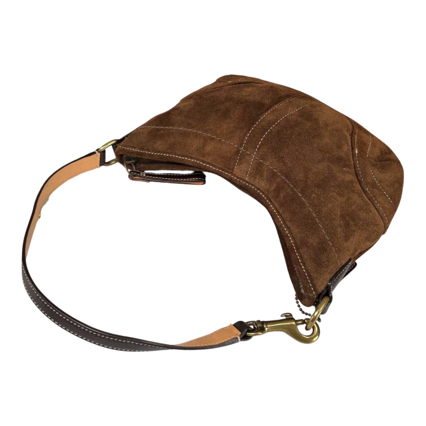 Coach Y2K Small Croissant Brown Suede Shoulder Purse
