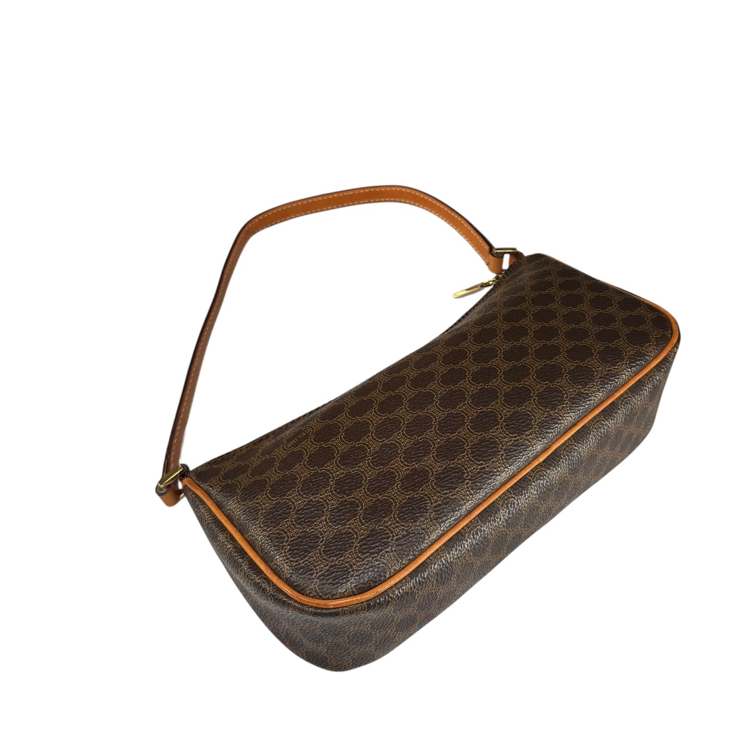 Celine Macadam Mono Baguette Canvas Leather Shoulder Purse
