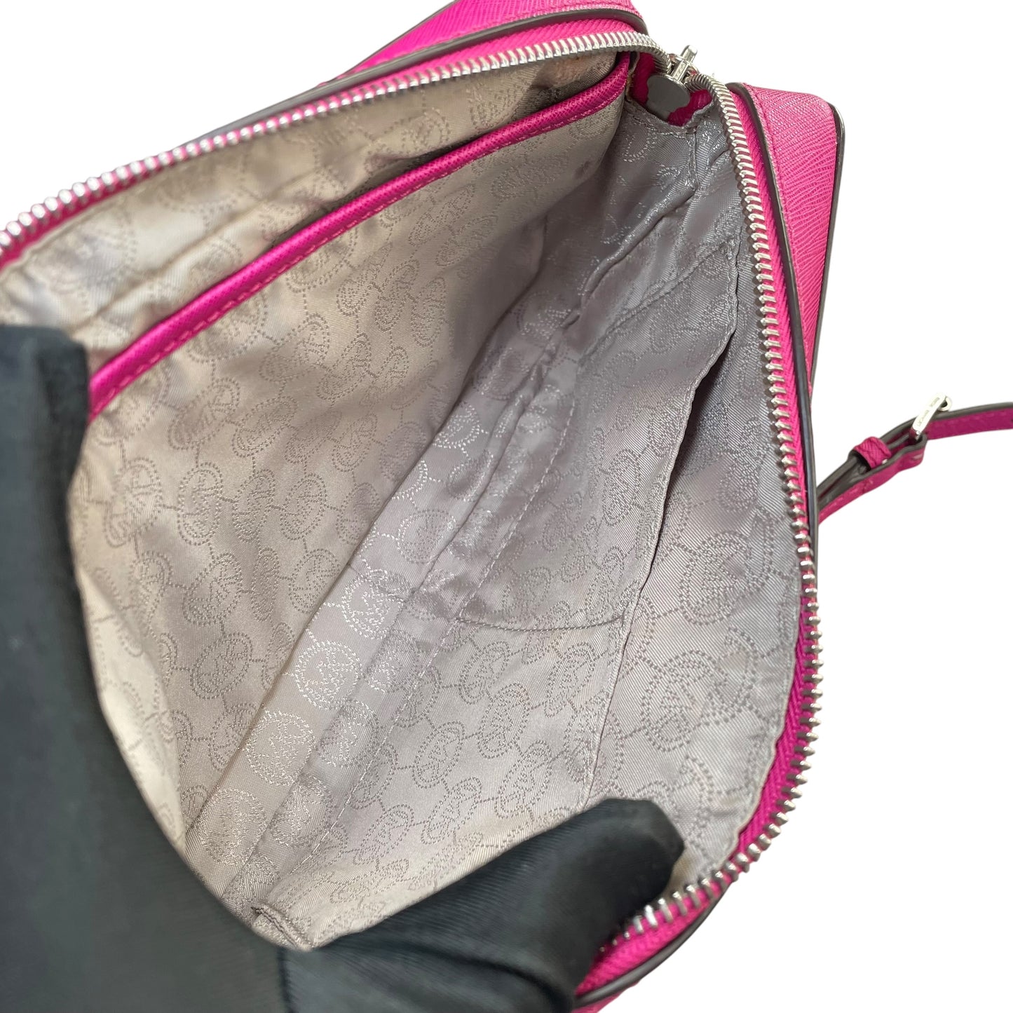 Michael Kors Fushia Saffiano Leather SHW Pink Jet Set Crossbody