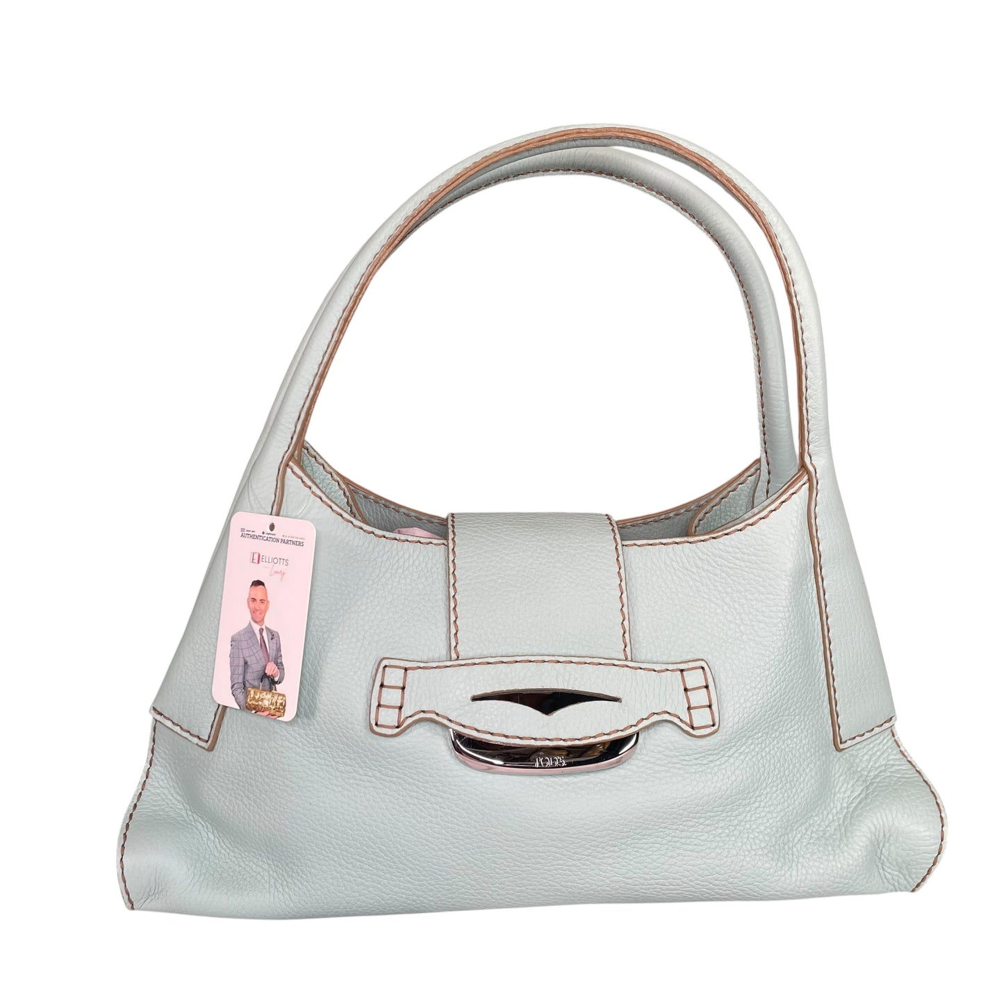 Tod’s D Bag Hobo Mint /Taupe Pebbled Leather SHW Shoulder Bag