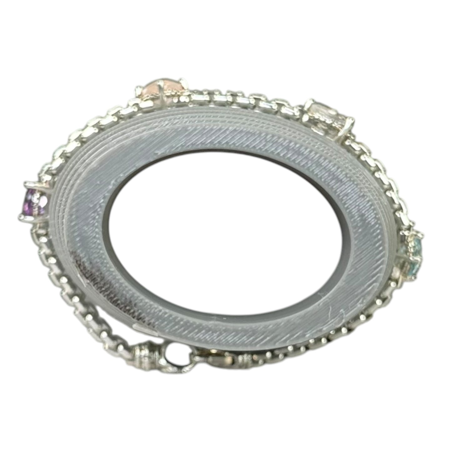 JAI by John Hardy Sterling Silver Multi-Gemstone Box Chain Bracelet 7”