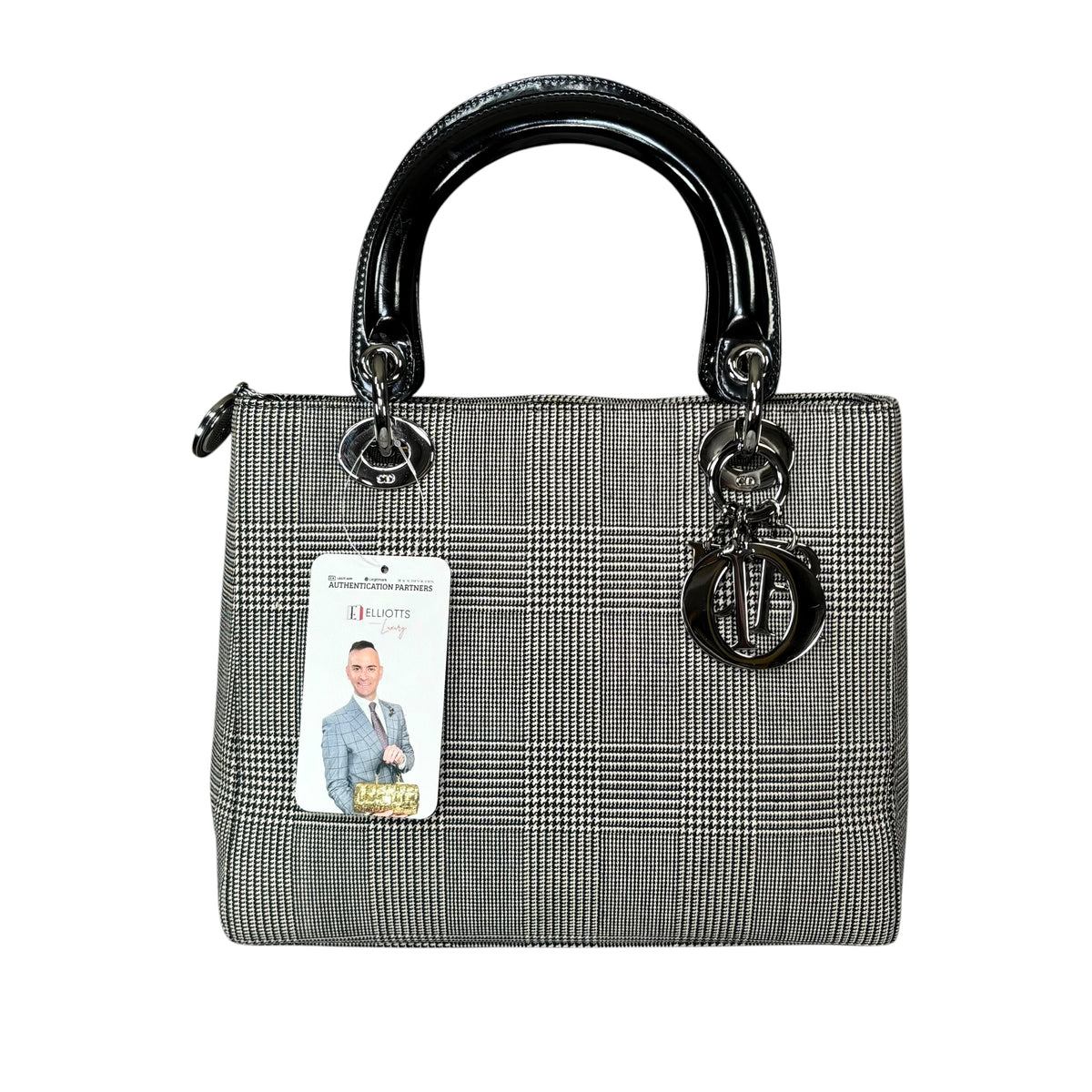 Christian Dior Lady Dior SHW Houndstooth Medium Purse