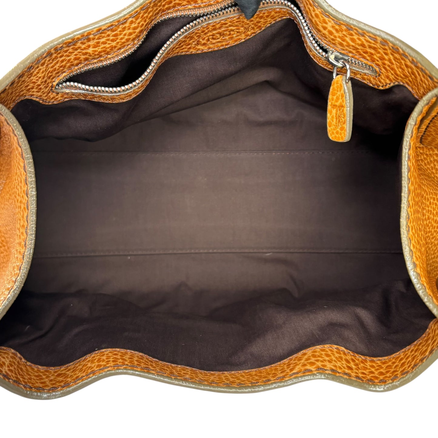 TOD’s Golden Brown SHW Pebbled Leather Hobo Shoulder Purse