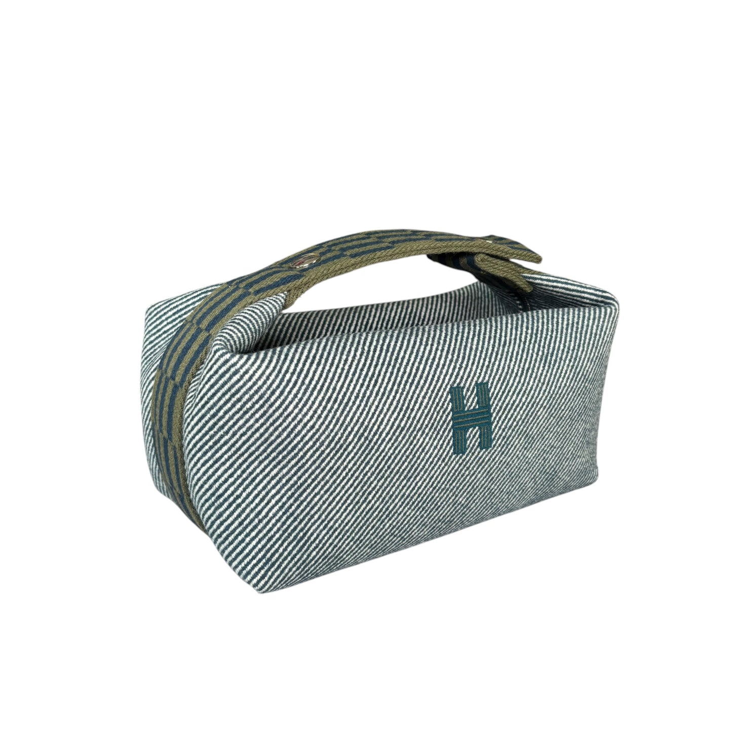 Hermes Bride-A-Brac Au Carre Case Navy / Green Wool
