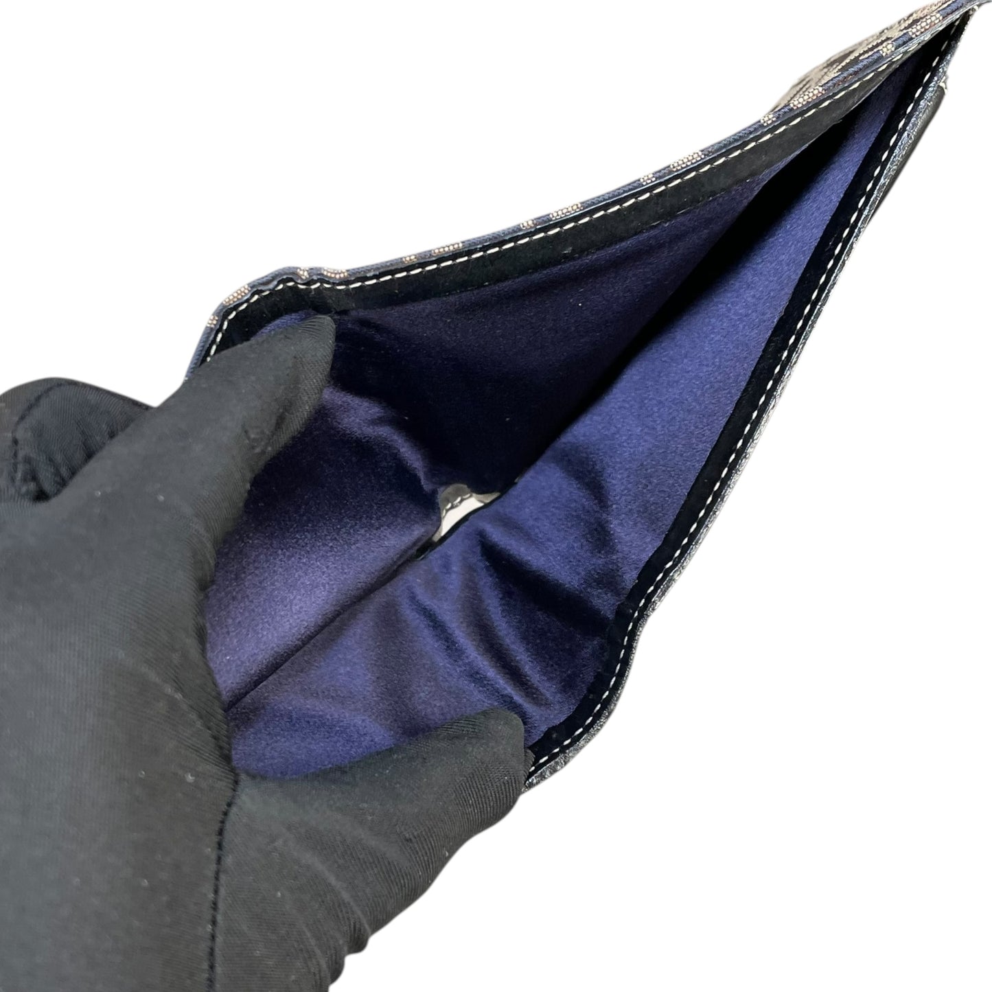 Fendi Zucchino Mens Bi-Fold Wallet – Navy Blue Monogram Canvas