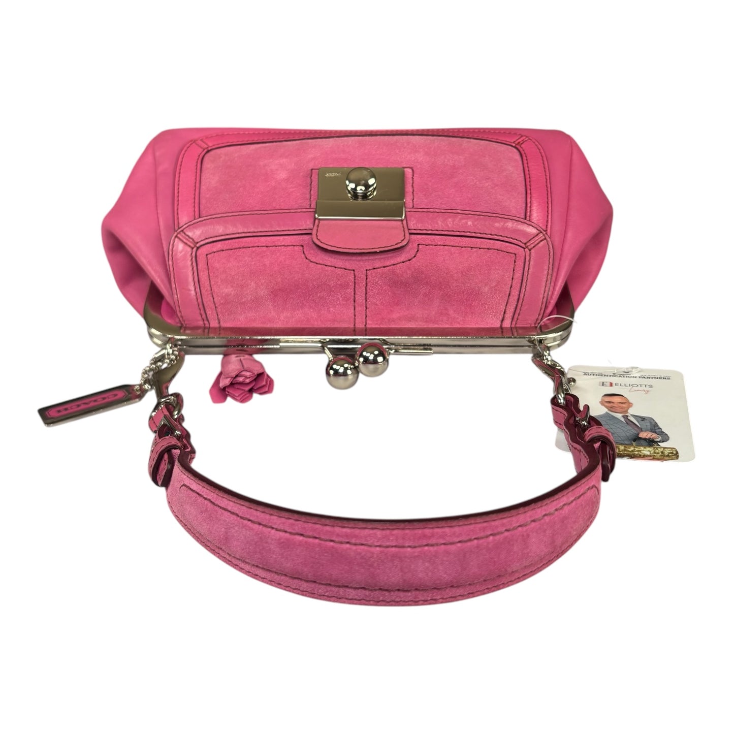 Coach Parker Kiss-Lock Y2K SHW Suede / Leather Purse