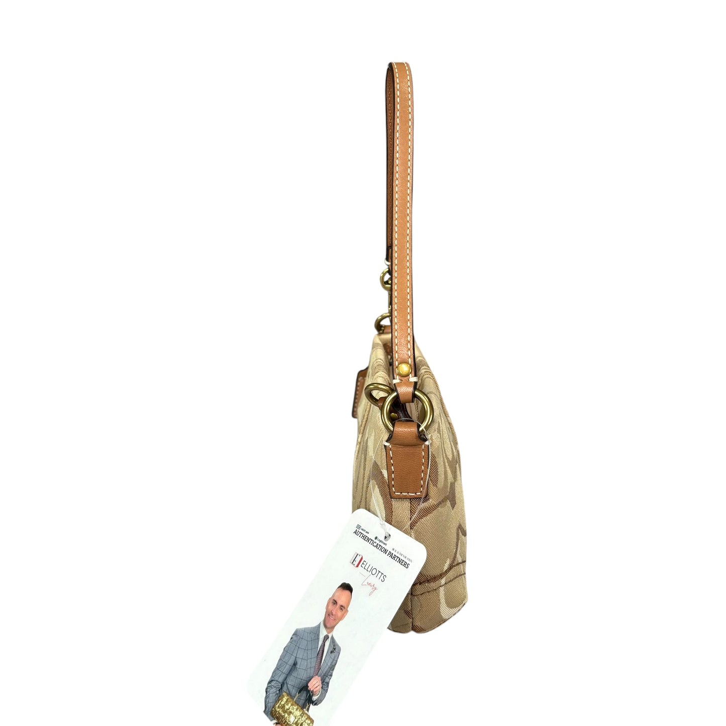 Coach Y2K Mini Soho Signature Canvas Brown Jacquard Leather GHW Purse
