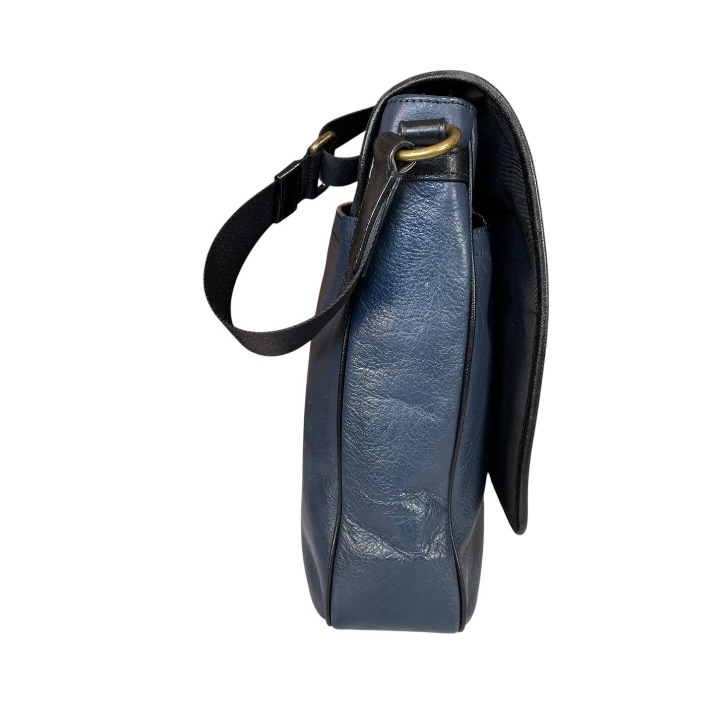 Coach Heritage Map Bombe Leather Messenger Bag Navy Black Crossbody Work Bag