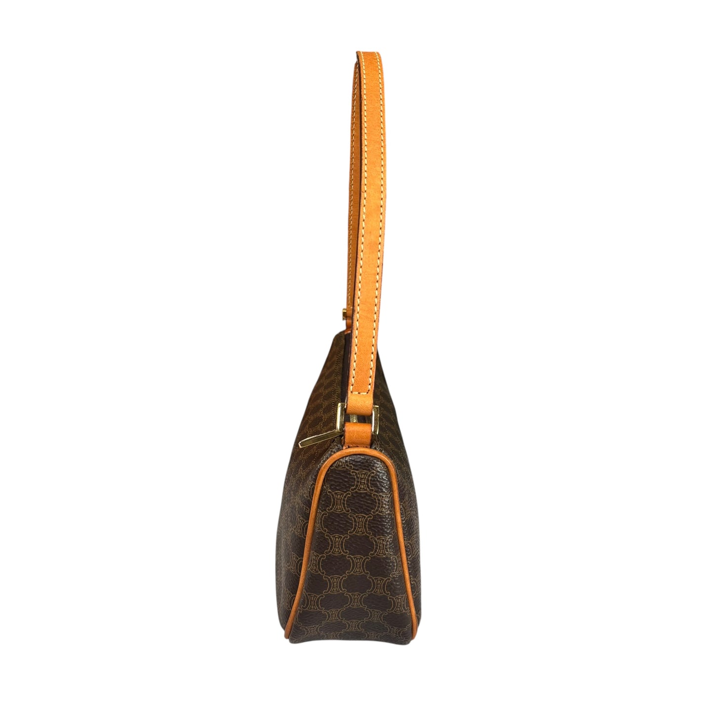 Celine Macadam Mono Baguette Canvas Leather Shoulder Purse