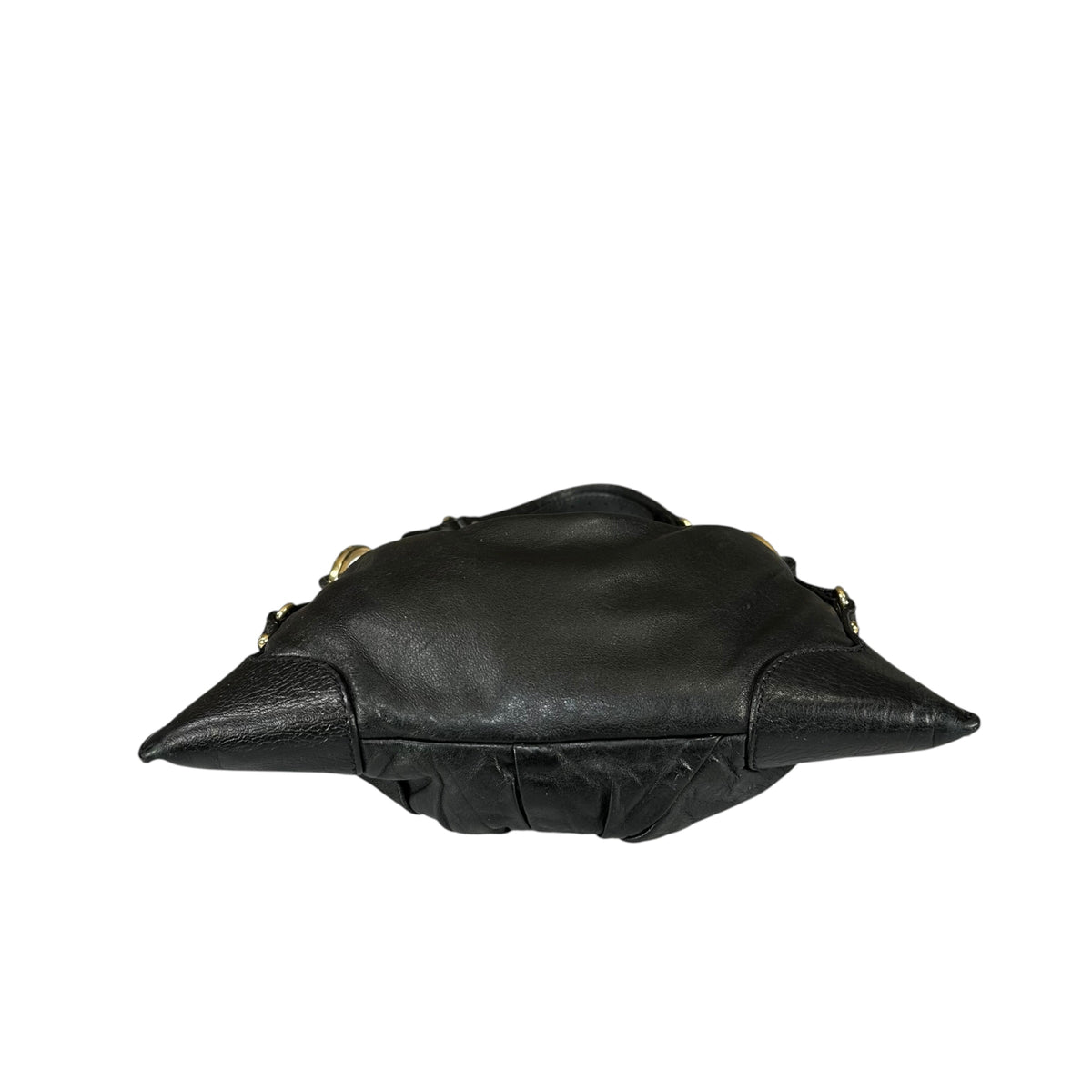 Fendi Baguette Y2K Knot / Flower Black Leather Shoulder Purse