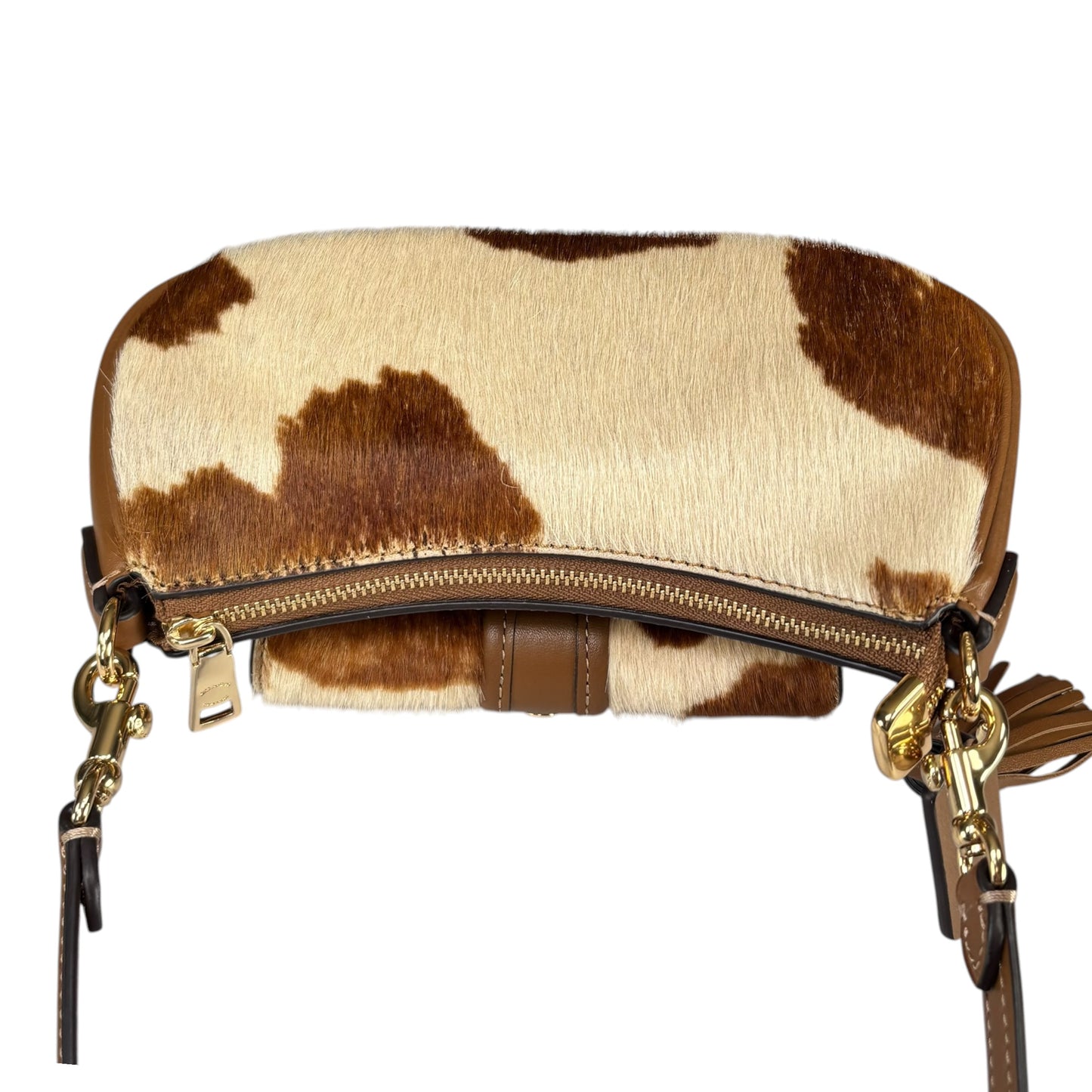 Coach Ashton Mini Brown GHW Hair Calf 2-Way Shoulder Purse