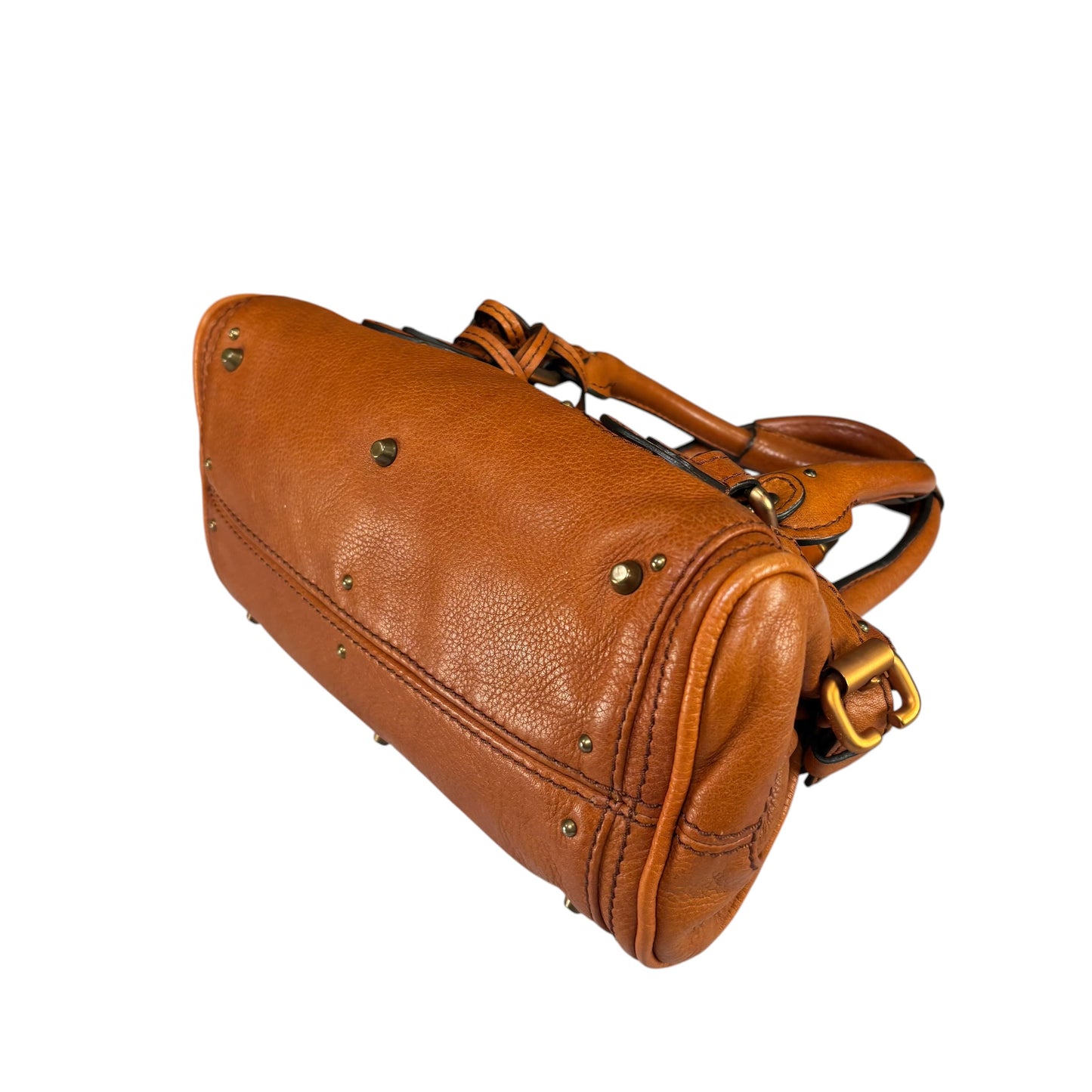 Chloe Mini Brown Leather GHW Paddington Lock Shoulder Purse