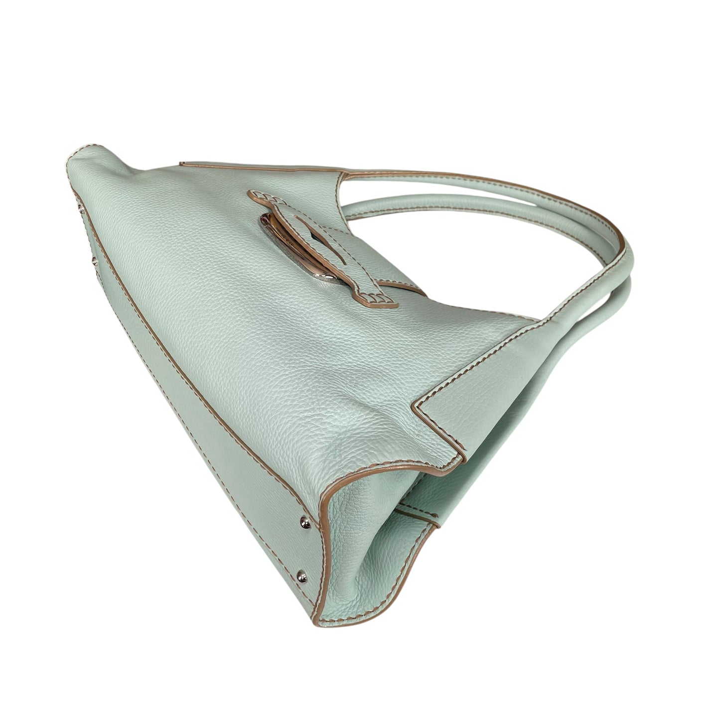 Tod’s D Bag Hobo Mint /Taupe Pebbled Leather SHW Shoulder Bag