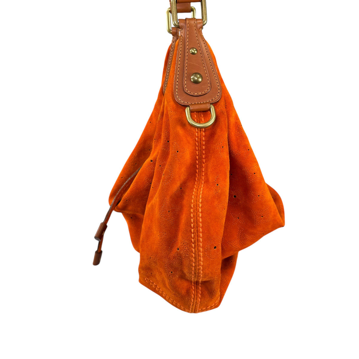 Louis Vuitton Y2K Onata Orange Suede Mahina GM Leather Hobo Purse