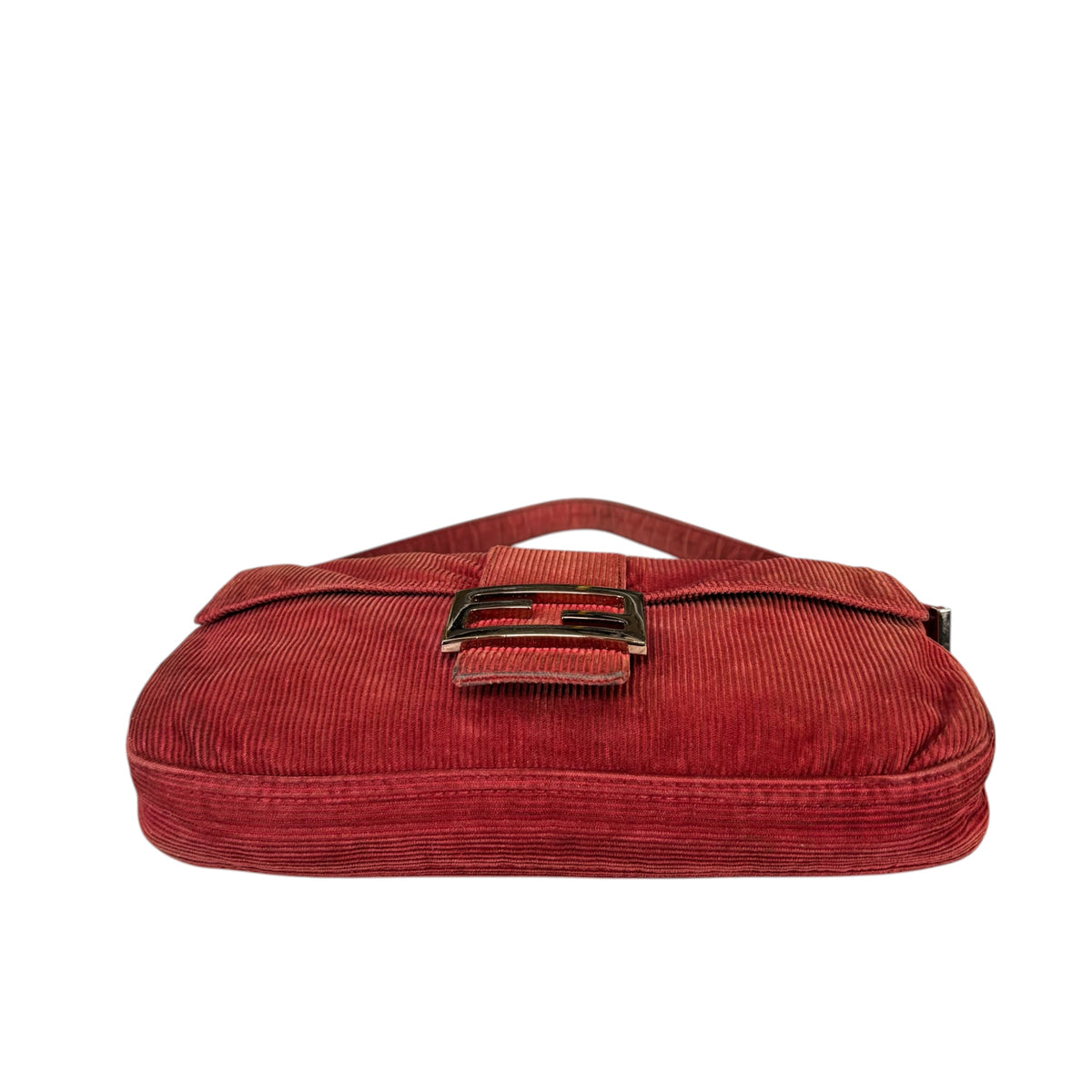 Fendi Y2K Baguette Corduroy Burgundy Rose Classic Shoulder Purse