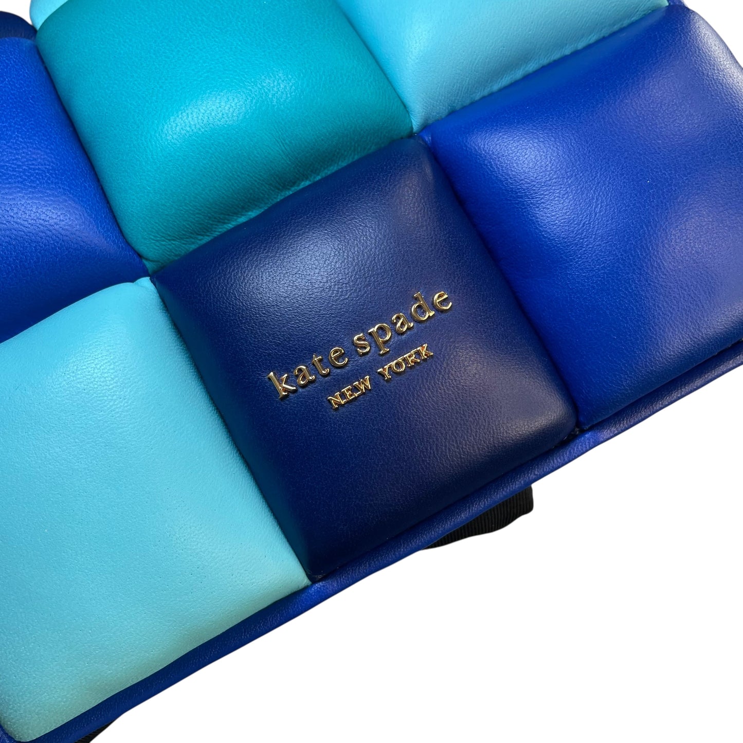 Kate Spade Boxxy 3D Puffer Leather Bag Blue Multi Color 2-Way Purse