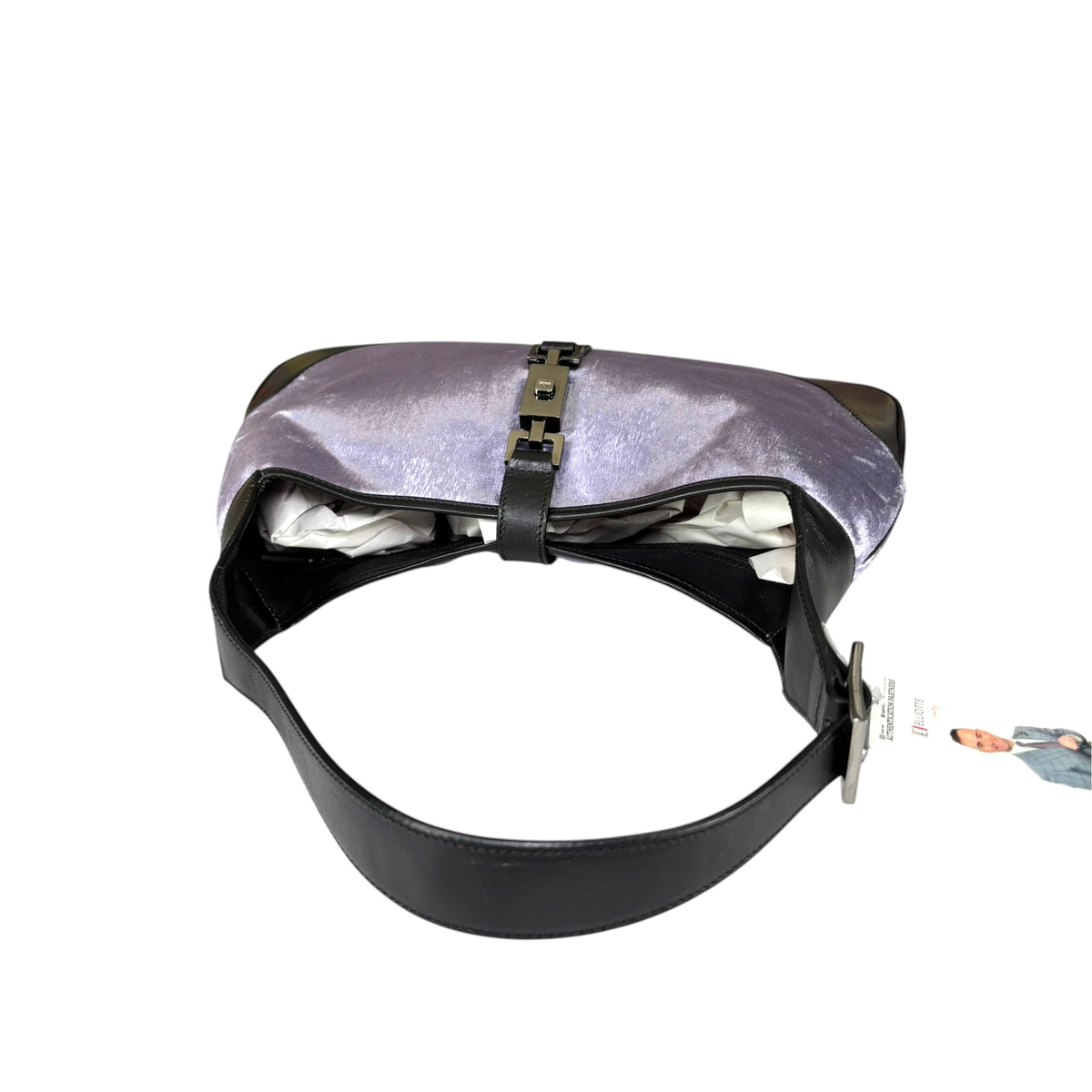 Gucci Y2K Jackie Lilac Velvet & Black Leather Shoulder Bag